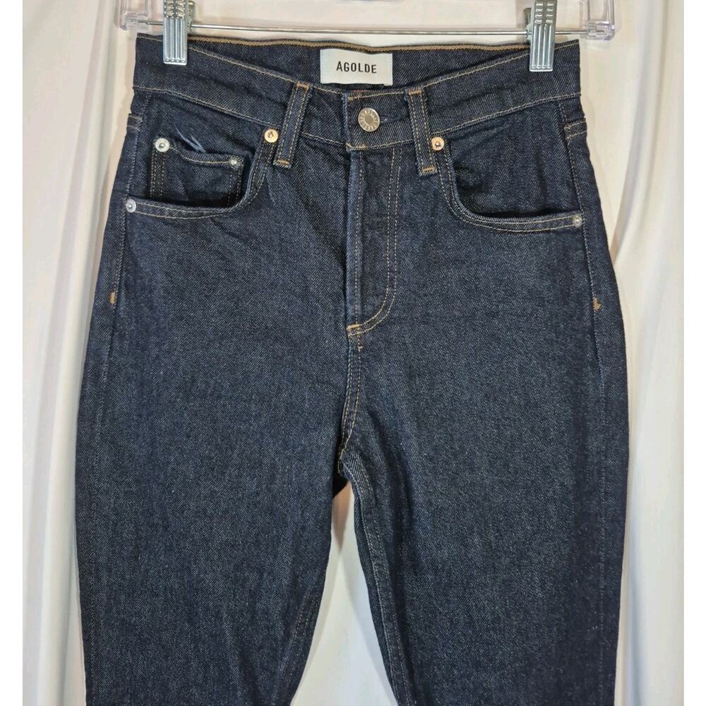 Agolde Ingram Dark Indigo Regenerative Cotton Split Jeans 23 - Picture 5 of 13
